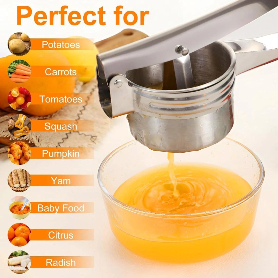 Juice extracted seed-free into glass