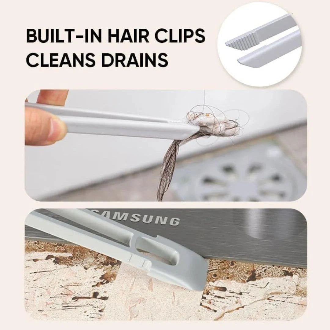 Rotating brush cleaning tile grout